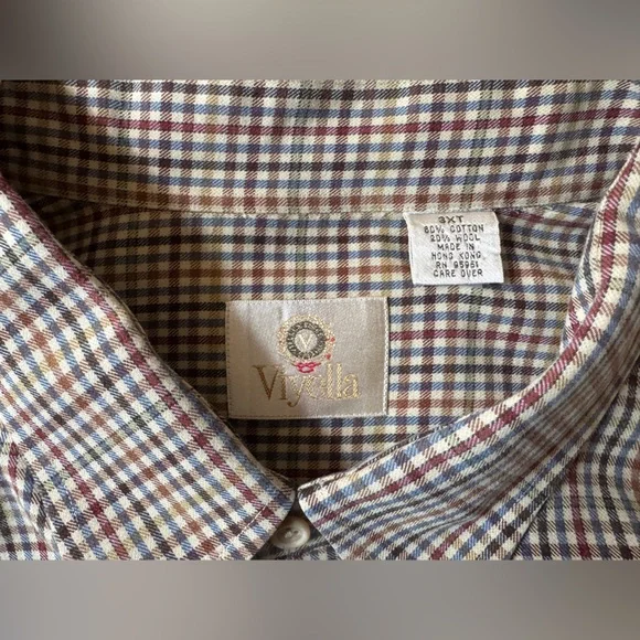 Viyella Men’s Oxford Long Sleeve Plaid Shirt Size 3XT - Picture 6 of 6